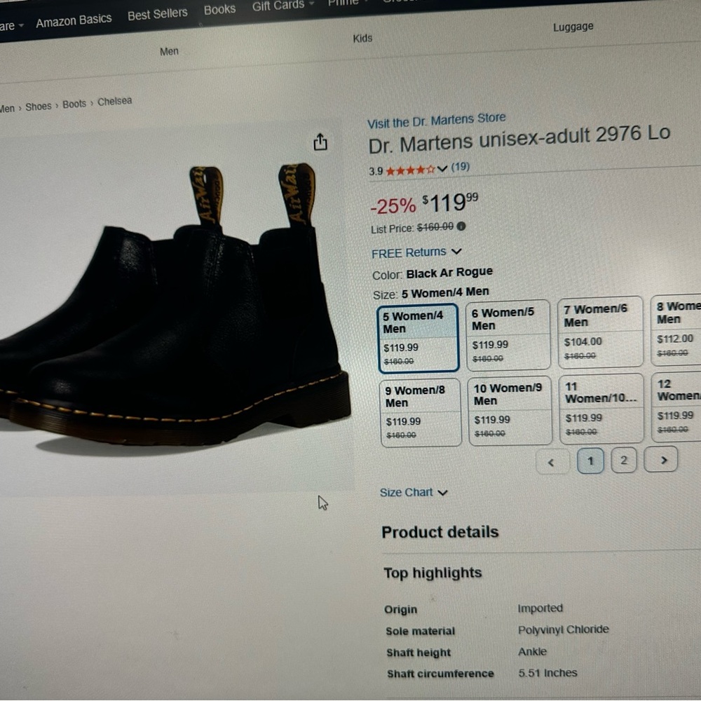 Dr. Martens Black Leather Chelsea Boots with Yellow Stitching - Picture 7 of 7